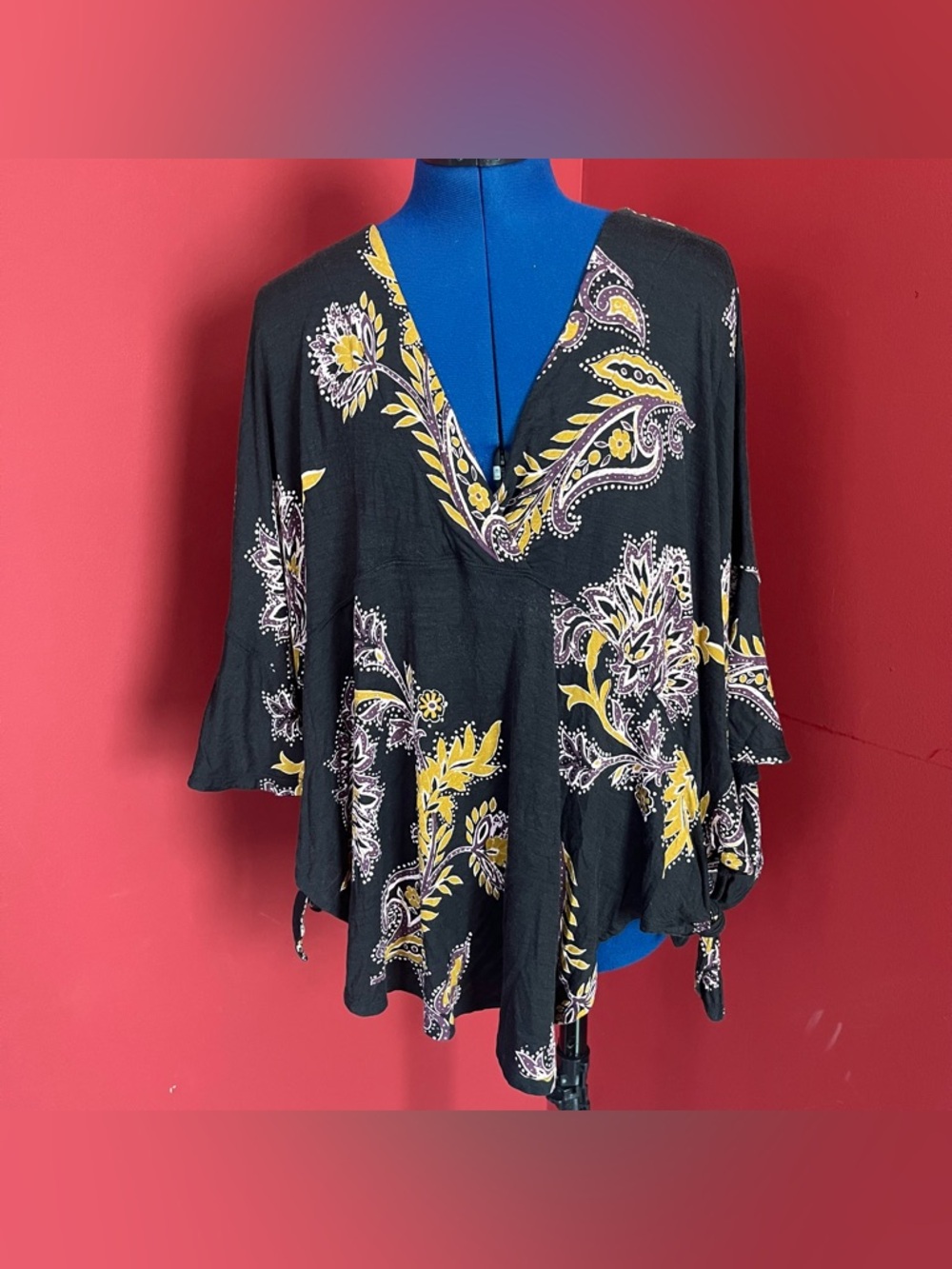 Free People Paisley Knit Top
